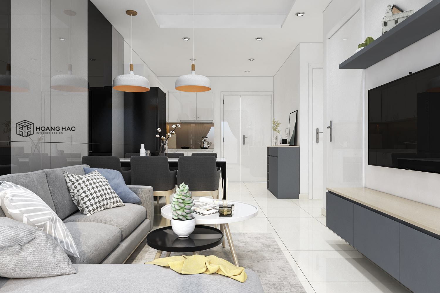 Cần thuê căn 2 ngủ 45,15m2 giá tốt, full nội thất cơ bản, tầng trung The Ninety 90 Complex